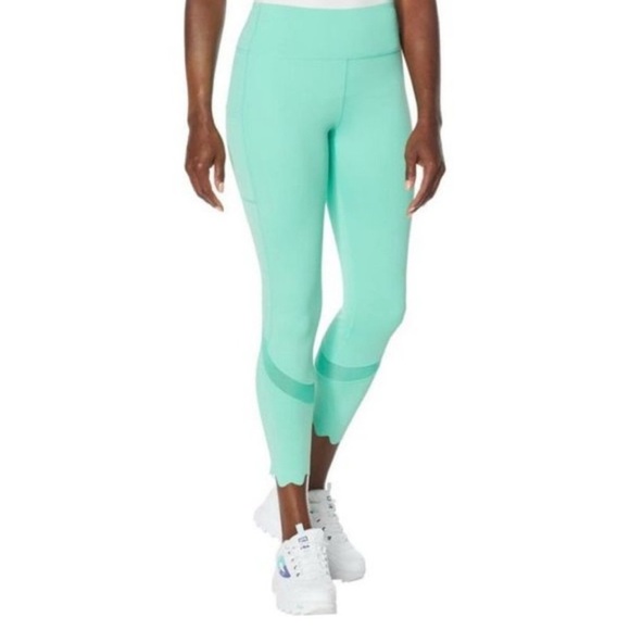 Fila Pants - New! FILA “Dreama” Scallop Hem Active Leggings – Mint Green (M, NWT)